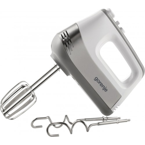 Міксер Gorenje ручний 500Вт, насадки-4 вінчика, турборежим, білий-нерж