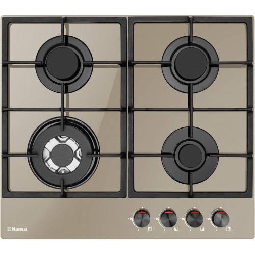 Варильна поверхня Hansa  газова на склі, 59см, чавун, бежевий