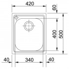 Franke Мийка кухонна Armonia, нерж.сталь, прямокутник, без крила, 420х500х190мм, чаша - 1, накладна, AMX 610, нерж поліров. Franke Мийка кухонна Armonia, нерж.сталь, прямокутник, без крила, 420х500х190мм, чаша - 1, накладна, AMX 610, нерж поліров.