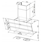 Faber Витяжка похила, 80см, 1219м3г, Steelmax Ev8 Led Bk A80, чорний+нерж