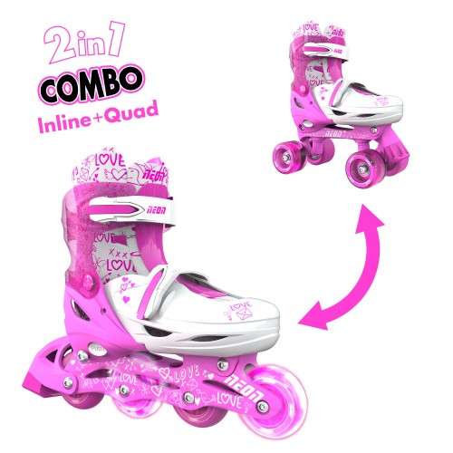 NEON Ролики COMBO SKATES Рожевий (Размер 30-33)