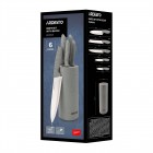 Набір ножів з блоком Ardesto Gemini, 6 предметів, нержавіюча сталь, пластик, сірий Набір ножів з блоком Ardesto Gemini, 6 предметів, нержавіюча сталь, пластик, сірий