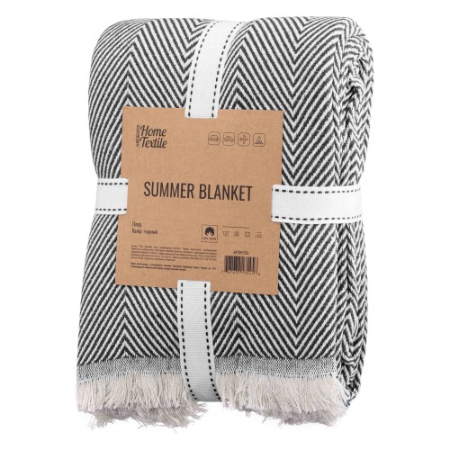 ARDESTO Плед Summer 140х190см, 100% бавовна, чорний