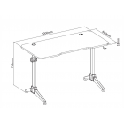 Стіл комп'ютерний 2E GAMING OTOROSHI, 120х60x75см, біло-сірий