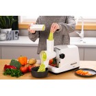 ARDESTO М'ясорубка, 1750Вт, продук.-2 кг/хв, 3 решітки + для ковб., кеббе, 4 терки,насадка для томатів, пластик, біло-сріблястий