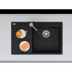 Мийка кухонна Franke Centro, фраграніт, прямокутник, з крилом зліва, 780х500х200мм, чаша - 1, врізна, CNG 611-78 TL , чорний матовий