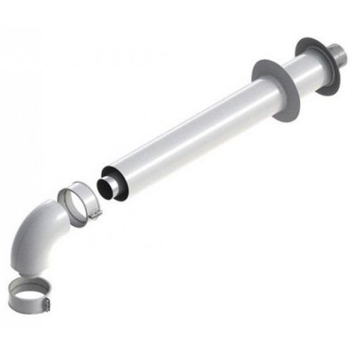 Ariston Коаксіальний горизонтальний комплект (для конденс. котлів): коліно 90° + подовжувач 1000 мм, діаметр 60/100 мм Ariston Коаксіальний горизонтальний комплект (для конденс. котлів): коліно 90° + подовжувач 1000 мм, діаметр 60/100 мм