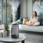 Philips Зволожувач повітря традиційне зволоження Series 1000, 41м2, 3л, 275мл/г, електр. кер-ння, режим сну, нічник, темно-сірий