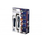 Moser Машинка для стриження WAHL olorPro Combo, від мережі, вібраційний мотор, насадок-8, кейс, міні триммер у компл., сталь, біло-синій Moser Машинка для стриження WAHL olorPro Combo, від мережі, вібраційний мотор, насадок-8, кейс, міні триммер у компл., сталь, біло-синій