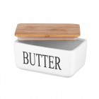 ARDESTO Маслянка Midori 16.5х10х8см, кераміка, бамбук, біла ARDESTO Маслянка Midori 16.5х10х8см, кераміка, бамбук, біла