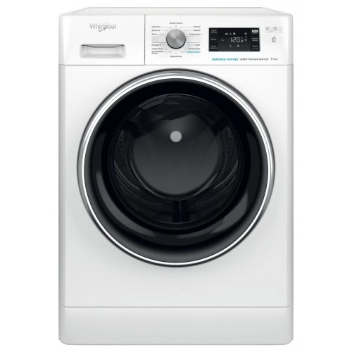 Whirlpool Пральна машина Whirlpool фронтальна, 11кг, 1400, A+++, 60см, дисплей, пара, інвертор, люк чорний, білий Whirlpool Пральна машина Whirlpool фронтальна, 11кг, 1400, A+++, 60см, дисплей, пара, інвертор, люк чорний, білий