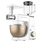 Sencor Кухонна машина 1000Вт, чаша-метал, корпус-пластик, насадок-25, біло-золотий