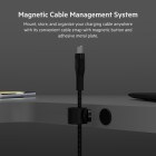 Belkin Кабель USB-С - USB-C плетений, силіконовий, з ремінцем на магніті, 1м, чорний Belkin Кабель USB-С - USB-C плетений, силіконовий, з ремінцем на магніті, 1м, чорний