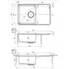 Deante Мийка кухонна Momi, граніт, прямокут., з крилом, 780х500х230мм, чаша - 1, врізна, сірий Deante Мийка кухонна Momi, граніт, прямокут., з крилом, 780х500х230мм, чаша - 1, врізна, сірий