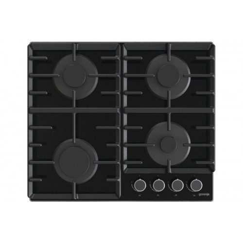 Gorenje Варильна поверхня газова на склі, 60см, чавун, чорний