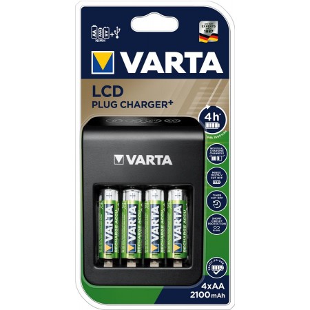 Зарядний пристрій VARTA LCD Plug Charger + Акумулятор NI-MH 