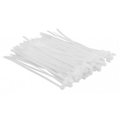 Top Tools Хомут-стяжка, білий, 2.5x100мм, пластик, 100шт