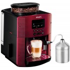 Krups Кавомашина Essential, 1.7л, зерно, автомат.капуч, ОLED диспл, метал контейнер для молока, бордово-чорний