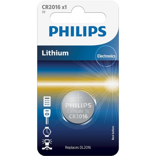 Philips Батарейка літієва CR 2016 блістер, 1 шт Philips Батарейка літієва CR 2016 блістер, 1 шт