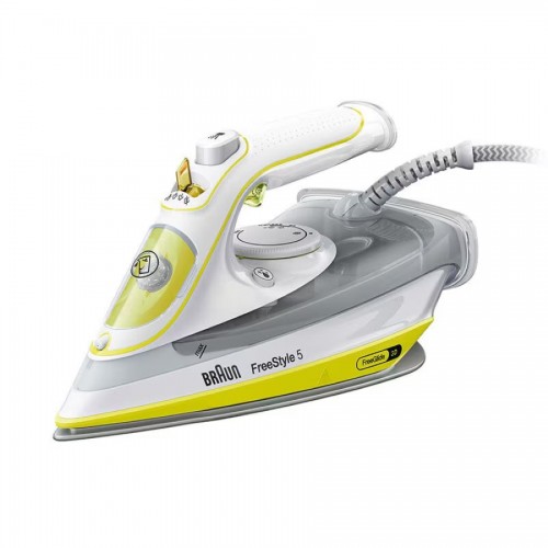 Braun Праска FreeStyle 5, 2600Вт, 300мл, паровий удар -210гр, керам. підошва, біло-жовтий