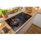 Gorenje Варильна поверхня індукційна, 83см, розширена зона, вбудована витяжка, 620м.куб/год, чорний