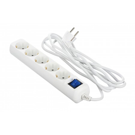 2E Мережевий подовжувач 5XSchuko з вимикачем, 3G*1.0мм, 3м, 