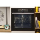 Gorenje Духова шафа електрична, 77л, A+, пара, дисплей, піроліз, чорний