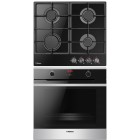 Hansa Комплект (духовка електрична + поверхня газова на склі), чорний