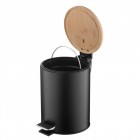 Відро для сміття Ardesto Minimalism з педаллю, 3л, метал, пластик, бамбук, чорний Відро для сміття Ardesto Minimalism з педаллю, 3л, метал, пластик, бамбук, чорний