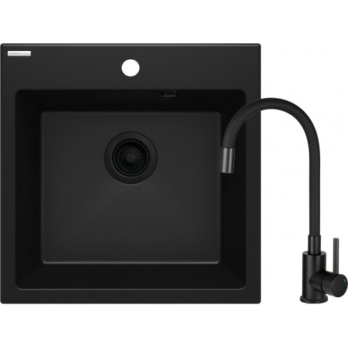 Deante Набір для кухні Evora, гранітна мийка ZQJ_X103 + зміш. BOC_X72M, чорний