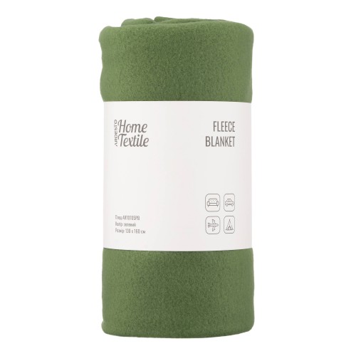 ARDESTO Плед Flannel, 130x160 см, 100% поліестер, зелений ARDESTO Плед Flannel, 130x160 см, 100% поліестер, зелений