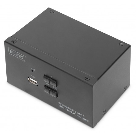 Digitus Комутатор Desktop HDMA KVM, 2 Port, Dual Display, 4K