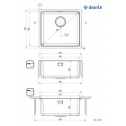 Deante Мийка кухонна Egeria, нерж.сталь, прямокут., без крила, 490x440x230мм, чаша - 1, врізна/під стільницю, матова сталь