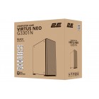 2E Gaming Корпус Virtus Neo G3301N без БЖ 2xUSB3.0, 1xUSB2.0, 3x140мм ARGB, 1x120мм ARGB, VGA 340мм, LCS ready, контролер з пультом, TG Side Panel, ATX, чорний