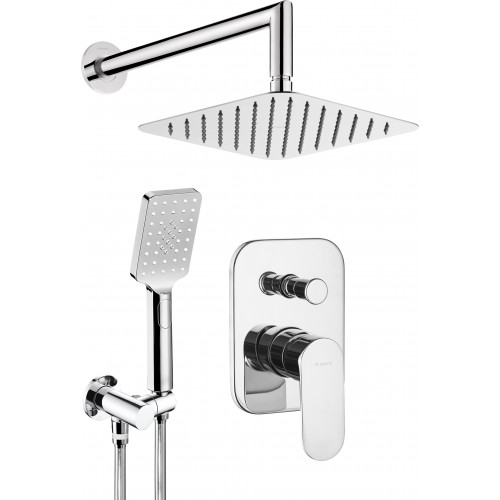 Deante Душевий набір Alpinia зі змішувачем, верхній душ, лійка, кріпл. - прихованого монтажу, хром