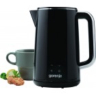 Gorenje Електрочайник, 1.7л, подвійні стінки, LED дисплей, Strix контроль, чорний