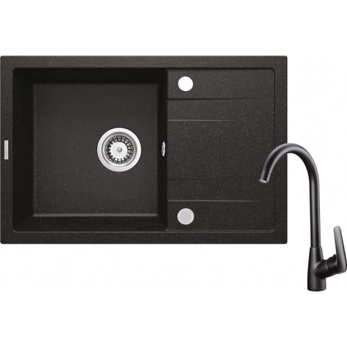 Deante Набір для кухні Corio, гранітна мийка ZRC_2113 + зміш. BMO_N62M, графіт Deante Набір для кухні Corio, гранітна мийка ZRC_2113 + зміш. BMO_N62M, графіт