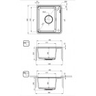 Deante Мийка кухонна Momi, граніт, квадрат, без крила, 500х440х230мм, чаша - 1, врізна, антрацит Deante Мийка кухонна Momi, граніт, квадрат, без крила, 500х440х230мм, чаша - 1, врізна, антрацит