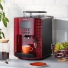 Krups Кавомашина Essential, 1.7л, зерно, автомат.капуч, ОLED диспл, метал контейнер для молока, бордово-чорний