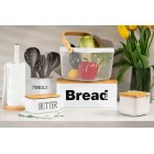 ARDESTO Хлібниця Midori 33х18х13см, метал, бамбук, білий ARDESTO Хлібниця Midori 33х18х13см, метал, бамбук, білий