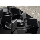 Electrolux Варильна поверхня газова на склі, 80см, чавун, електрон. керування, Hob2Hood, чорний