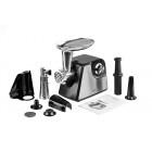 ARDESTO М'ясорубка, 1700Вт, продук.-1.6кг/хв, 2 решітки + для ковб., кеббе, насадка для томатів, пластик+метал, чорно-сріблястий