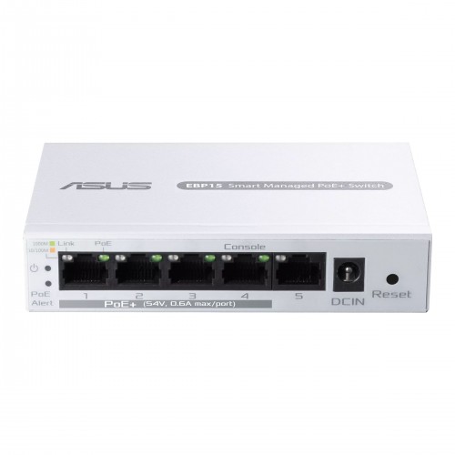 ASUS Комутатор ExpertWiFi EBP15 5xGE (4xPoE), 60Вт, Керований L2+
