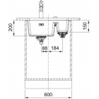 Franke Мийка кухонна Maris, фраграніт, прямокутник, без крила, 553х433х200мм, чаша - 1.5, під стільницю, MRG 160, онікс