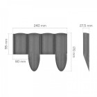 Cellfast Газонна огорожа 4 ECO, 10 секцій по 240 мм, 2.4м, сірий