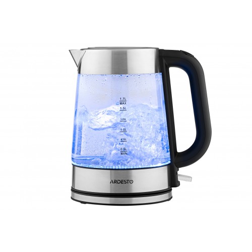 ARDESTO Електрочайник EKL-F200 1.7л/2150Вт/strix контроль/ корпус скло/срібляста горловина ARDESTO Електрочайник EKL-F200 1.7л/2150Вт/strix контроль/ корпус скло/срібляста горловина