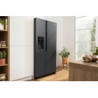 Gorenje Холодильник SBS, 179х70х92см, 2 двері, 376(190)л, А++, NF+, Інв., Зона св-ті, диспенсер, генератор льоду, Зовн. Диспл, чорний