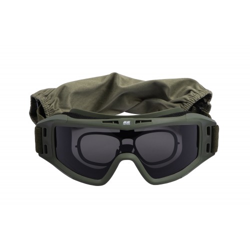 2E Tactical Маска тактична, захисна Hawk Army Green Anti-fog, сумка, 3 лінзи
