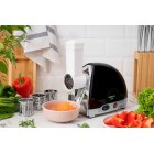 ARDESTO М'ясорубка, 1800Вт, продук.-2кг/хв, 3 решітки + для ковб., кеббе, 4 терки, пластик, чорно-сріблястий
