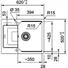 Мийка кухонна Franke Urban, фраграніт, прямокутник, з крилом, 780х500х220мм, чаша - 1, врізна, оборотна, UBG 611-78 XL, сірий сланець